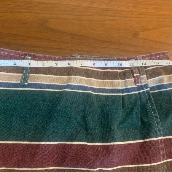 1990s skirt Sz Medium striped wrap denim - Picture 3 of 8